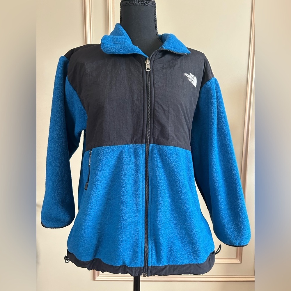 The North Face Blue Black Fleece Full Zip Jacket … - image 2